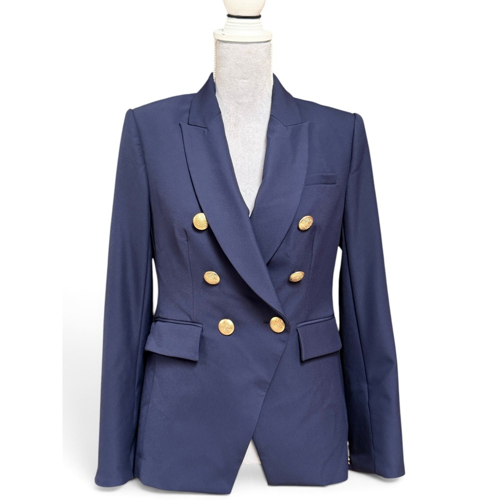 Quince Scuba Captain's Convertible Blazer Navy S Gold Crest Button Double Breast